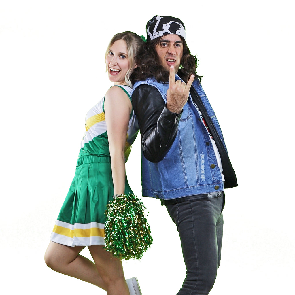 Stranger Things Chrissy Hawkins Cheerleader Costume with pom poms