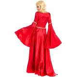 Renaissance Medieval Game Thrones Red Gothic Dress Corset Satin Costume Tudor