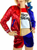 Harley Quinn Metallic Leather Bomber Jacket