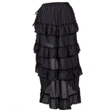 Gothic Steampunk Renaissance Victorian Vintage Black Ruffle Skirt Costume S-2XL