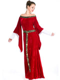 Renaissance Medieval Game of Thrones Red Dress Satin Costume Tudor Maid Marian