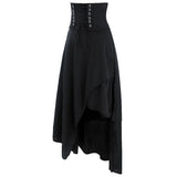 Gothic Steampunk Renaissance Victorian Vintage Black Corset Skirt Costume S-2XL