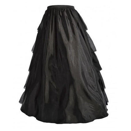 Vintage Renaissance Medieval Adult Black Petticoat Skirt 4 Corset Costume S-2XL