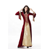 Tudors Medieval Game Of Thrones Gown Renaissance Dress Red Gold Corset Costume M