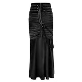 Gothic Steampunk Renaissance Victorian Vintage Black Chain Skirt Costume S-2XL