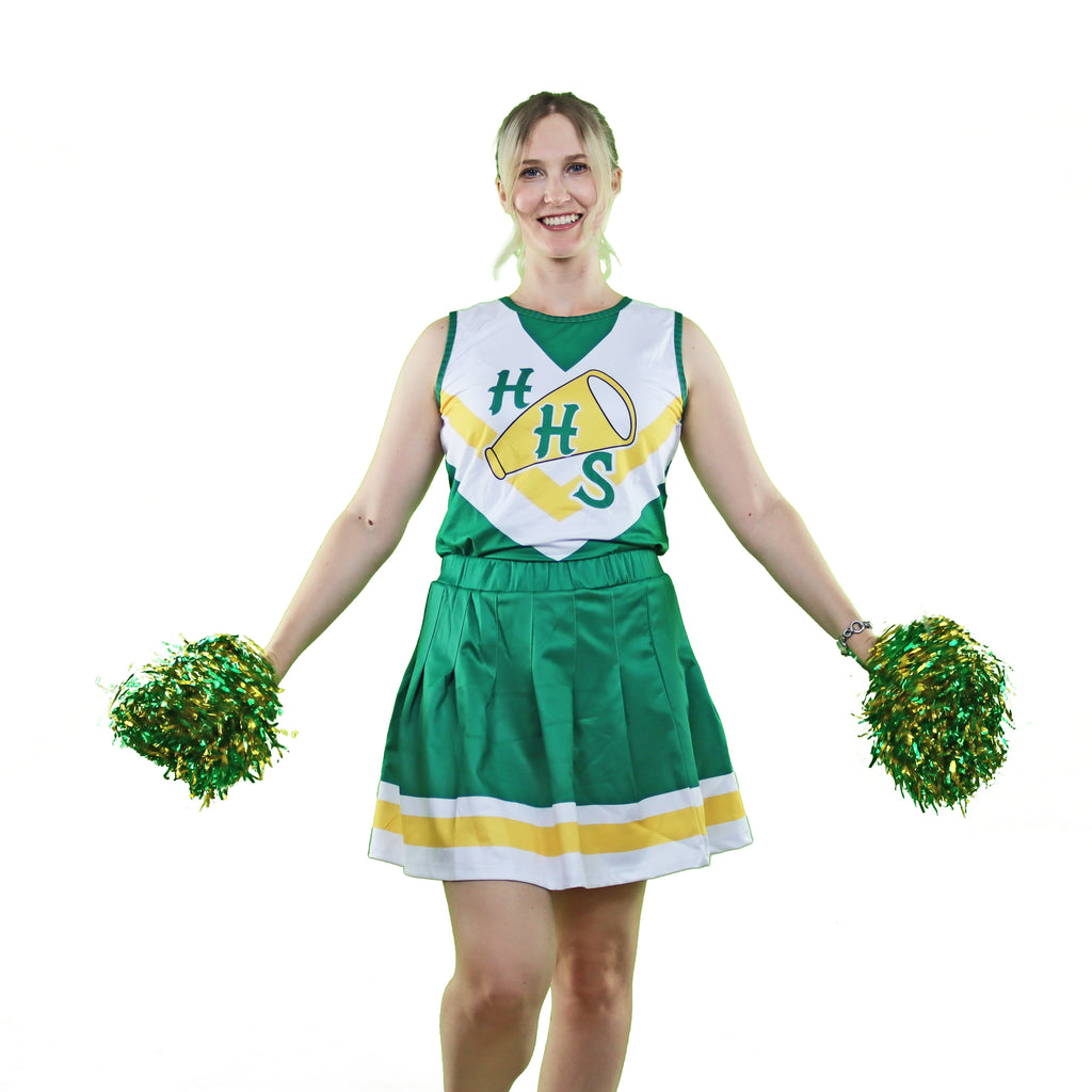 Stranger Things Chrissy Hawkins Cheerleader Costume with pom poms